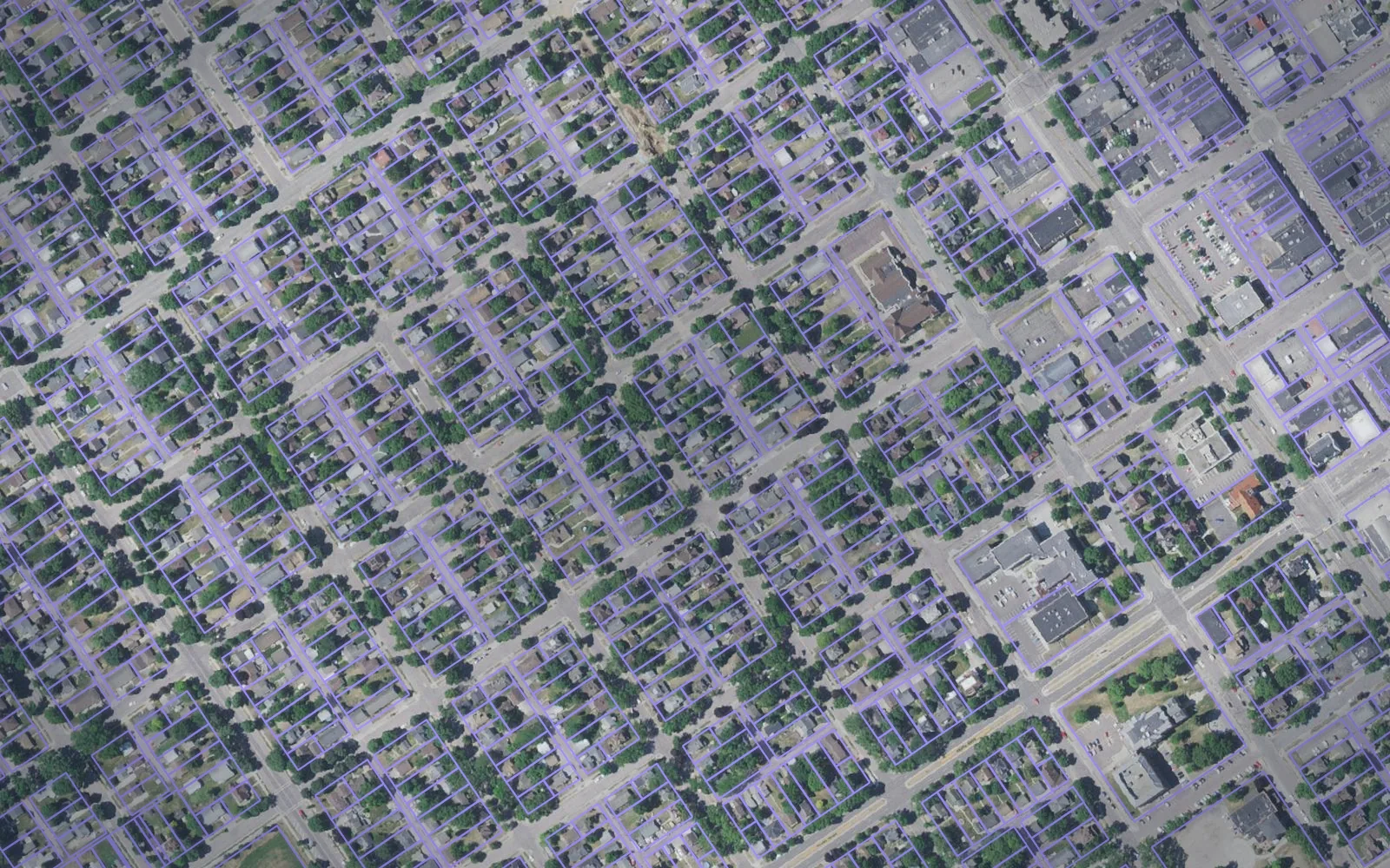 Parcel boundaries over aerial imagery of Brown County, Minnesota
