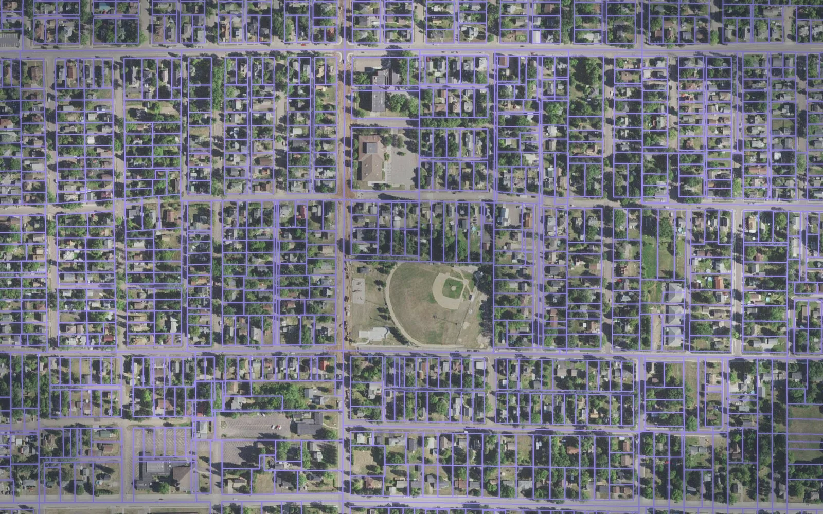 Parcel boundaries over aerial imagery of Carlton County, Minnesota