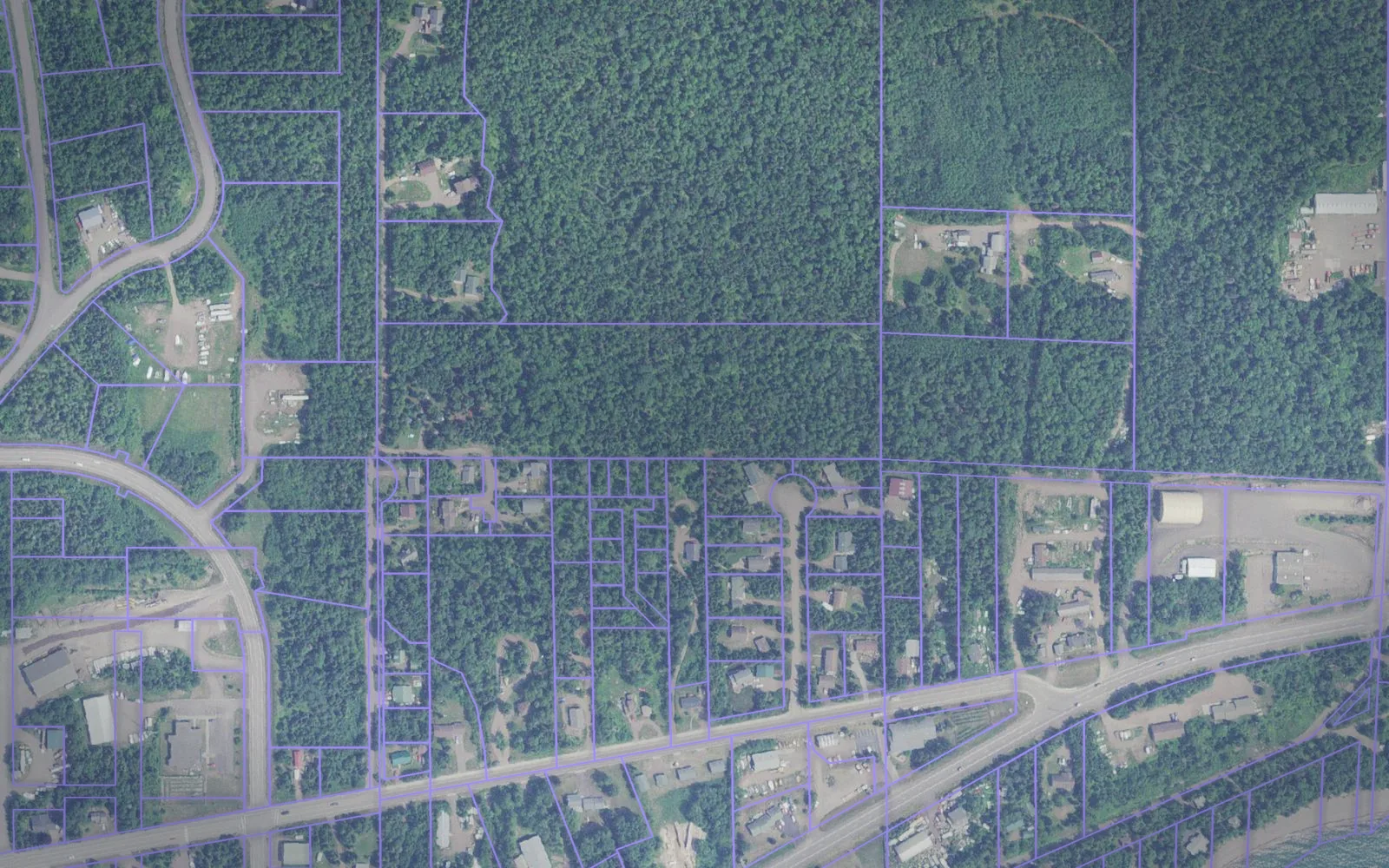 Parcel boundaries over aerial imagery of Cook County, Minnesota