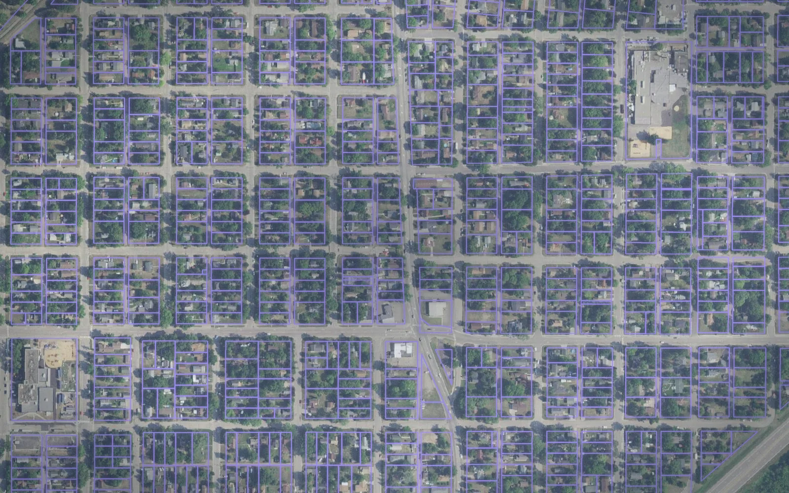 Parcel boundaries over aerial imagery of Crow Wing County, Minnesota