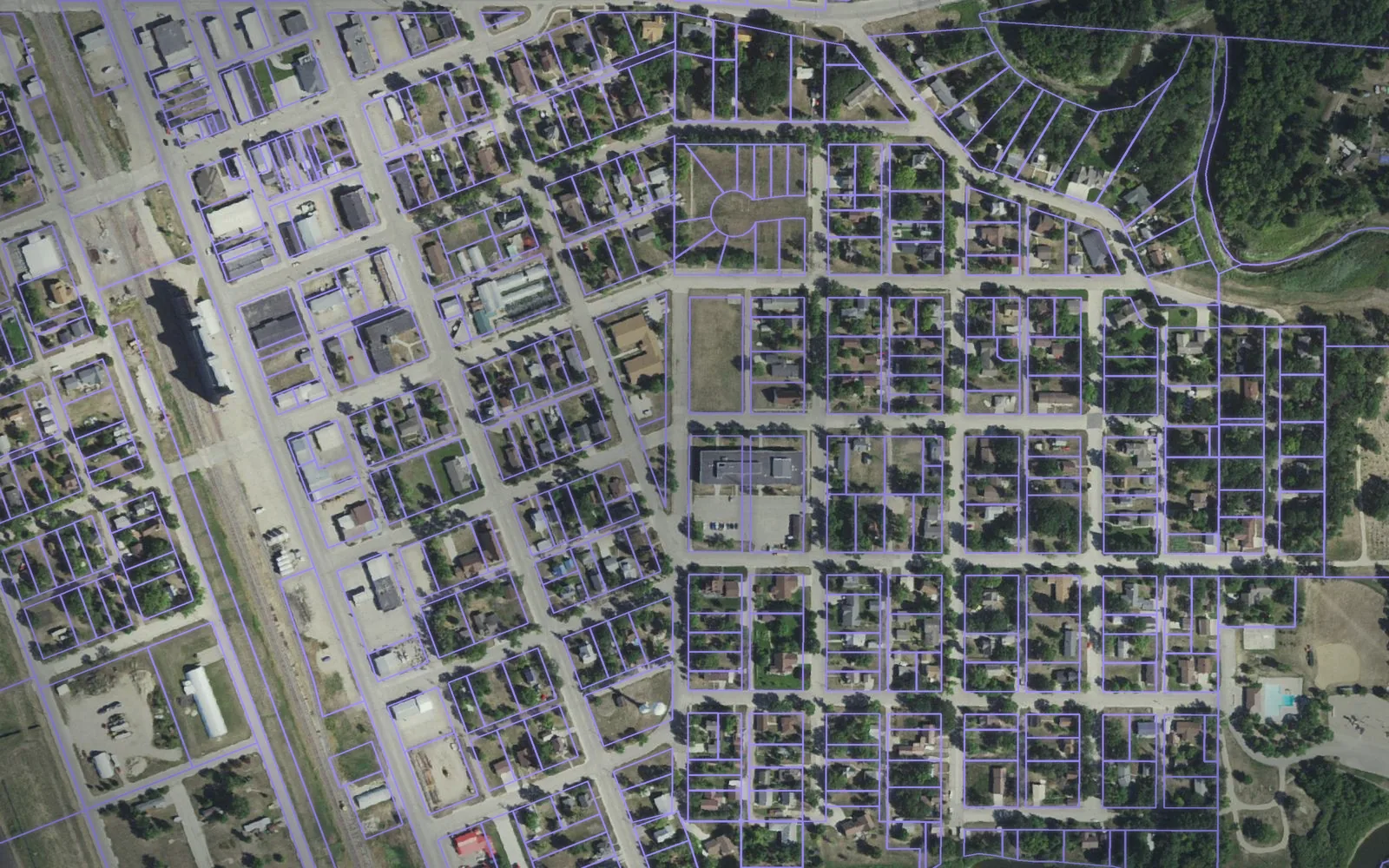 Parcel boundaries over aerial imagery of Kittson County, Minnesota