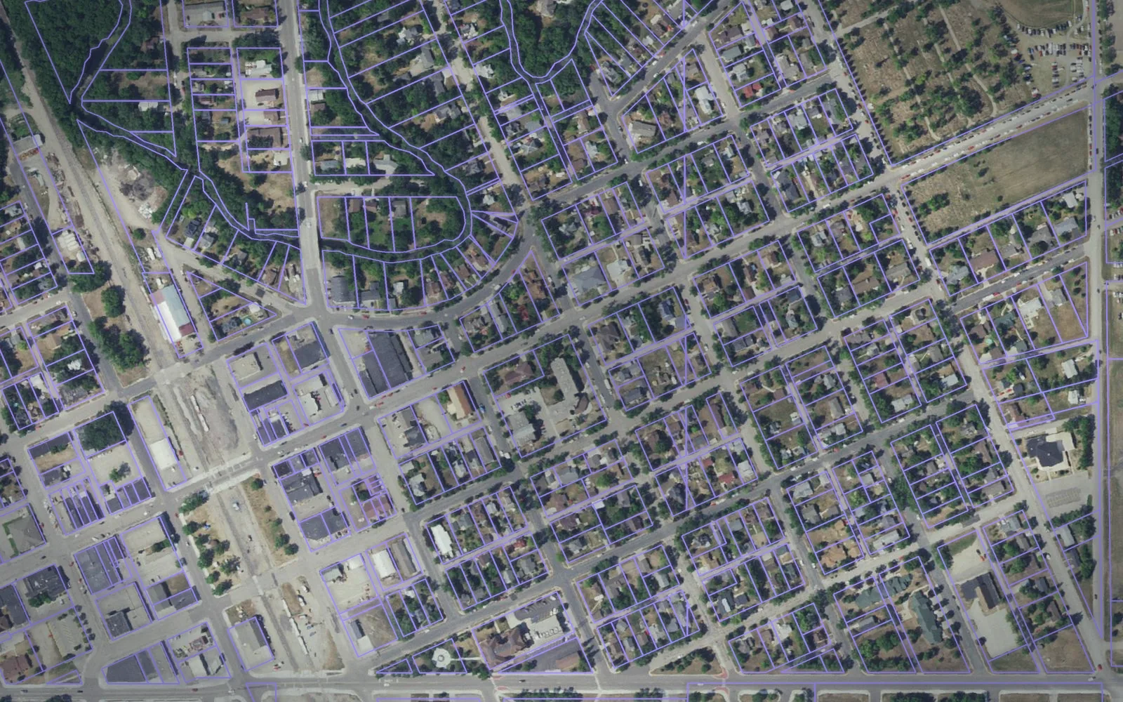 Parcel boundaries over aerial imagery of Marshall County, Minnesota