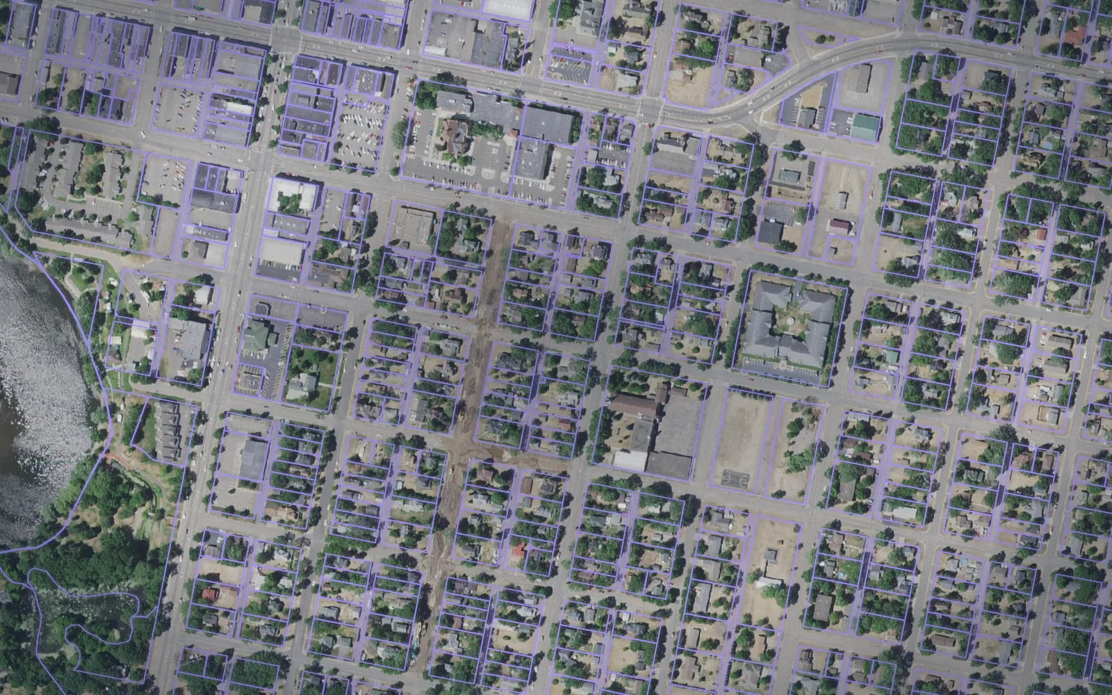 Parcel boundaries over aerial imagery of Morrison County, Minnesota