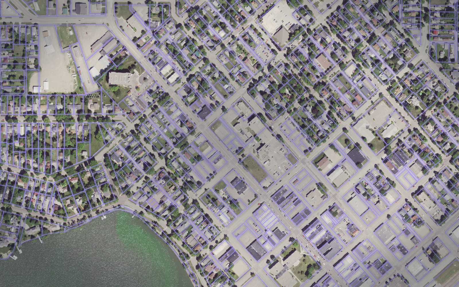 Parcel boundaries over aerial imagery of Nobles County, Minnesota