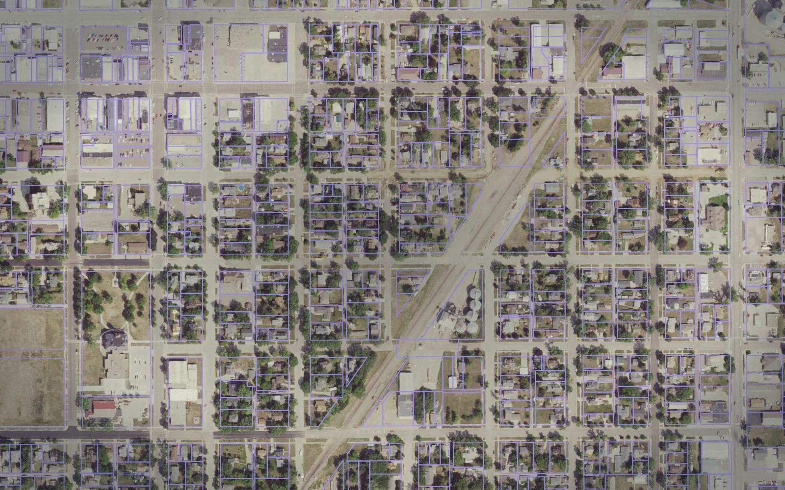Parcel boundaries over aerial imagery of Pipestone County, Minnesota
