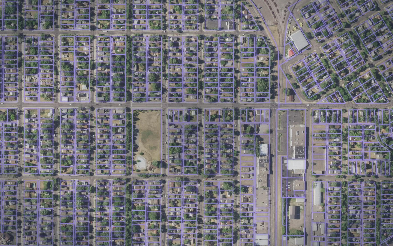 Parcel boundaries over aerial imagery of Stearns County, Minnesota