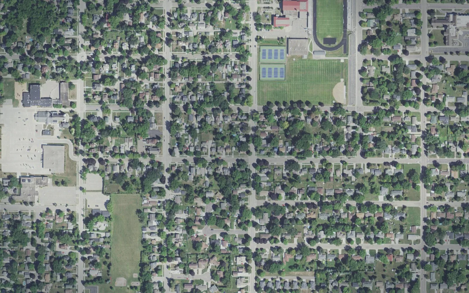Parcel boundaries over aerial imagery of Steele County, Minnesota