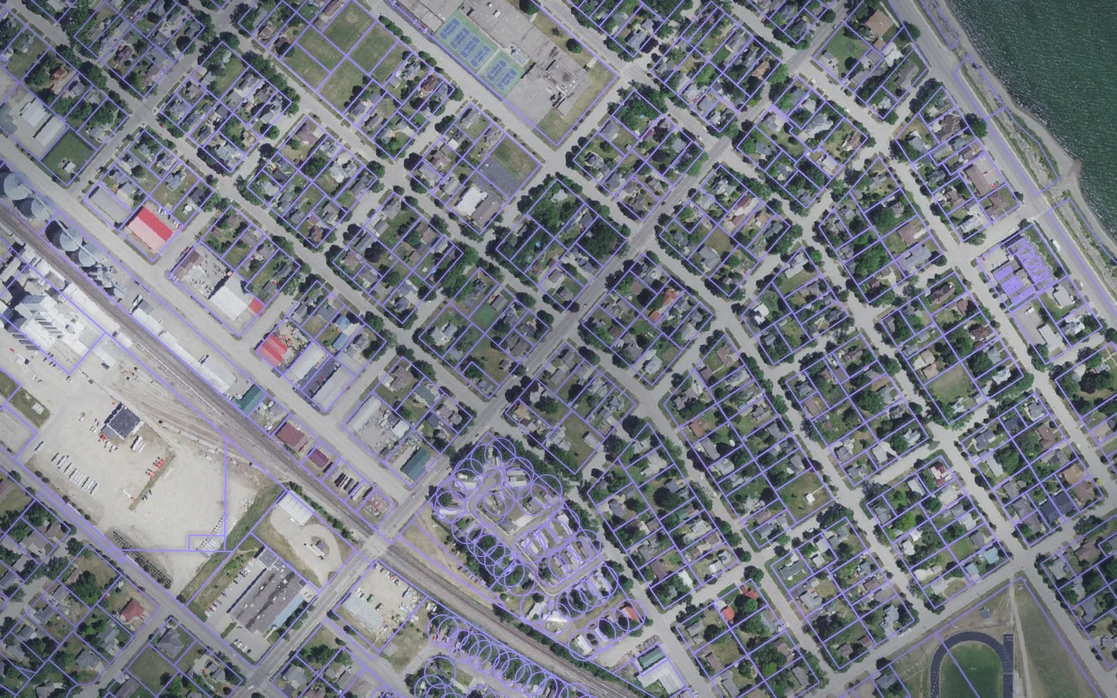 Parcel boundaries over aerial imagery of Wabasha County, Minnesota