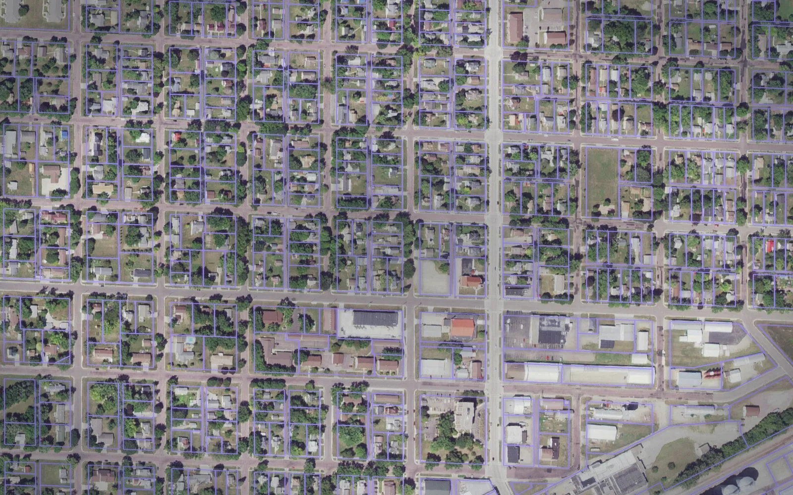 Parcel boundaries over aerial imagery of Watonwan County, Minnesota