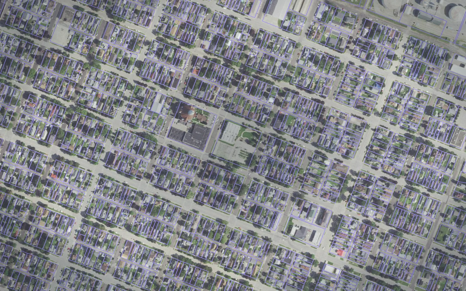 Parcel boundaries over aerial imagery of Winona County, Minnesota