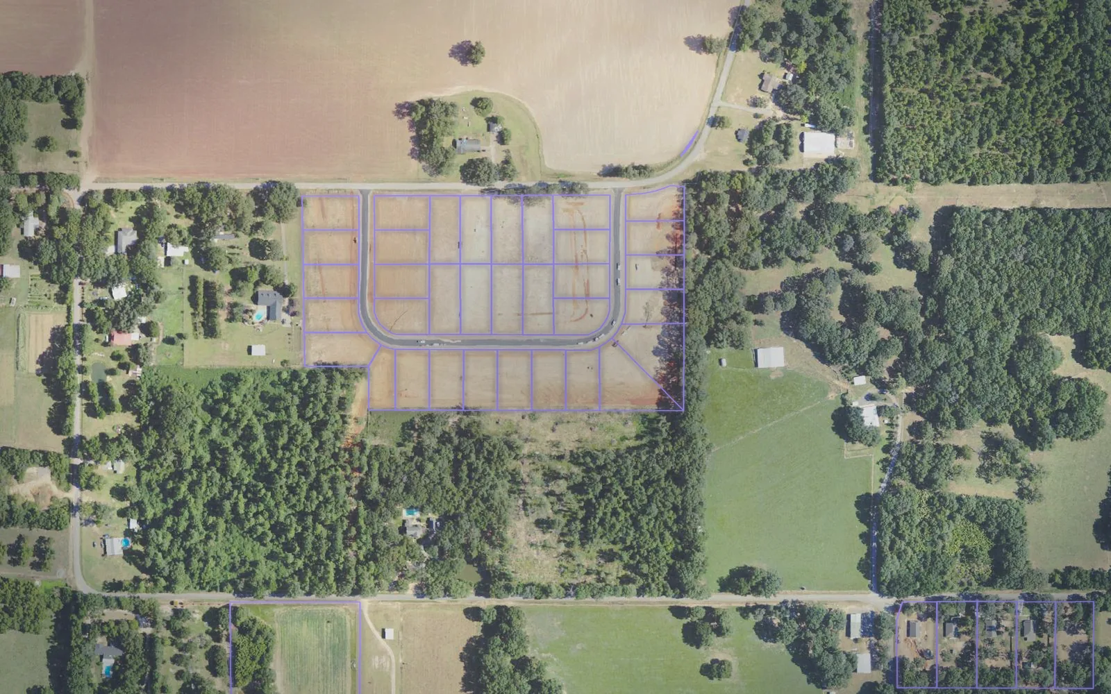 Parcel boundaries over aerial imagery of George County, Mississippi