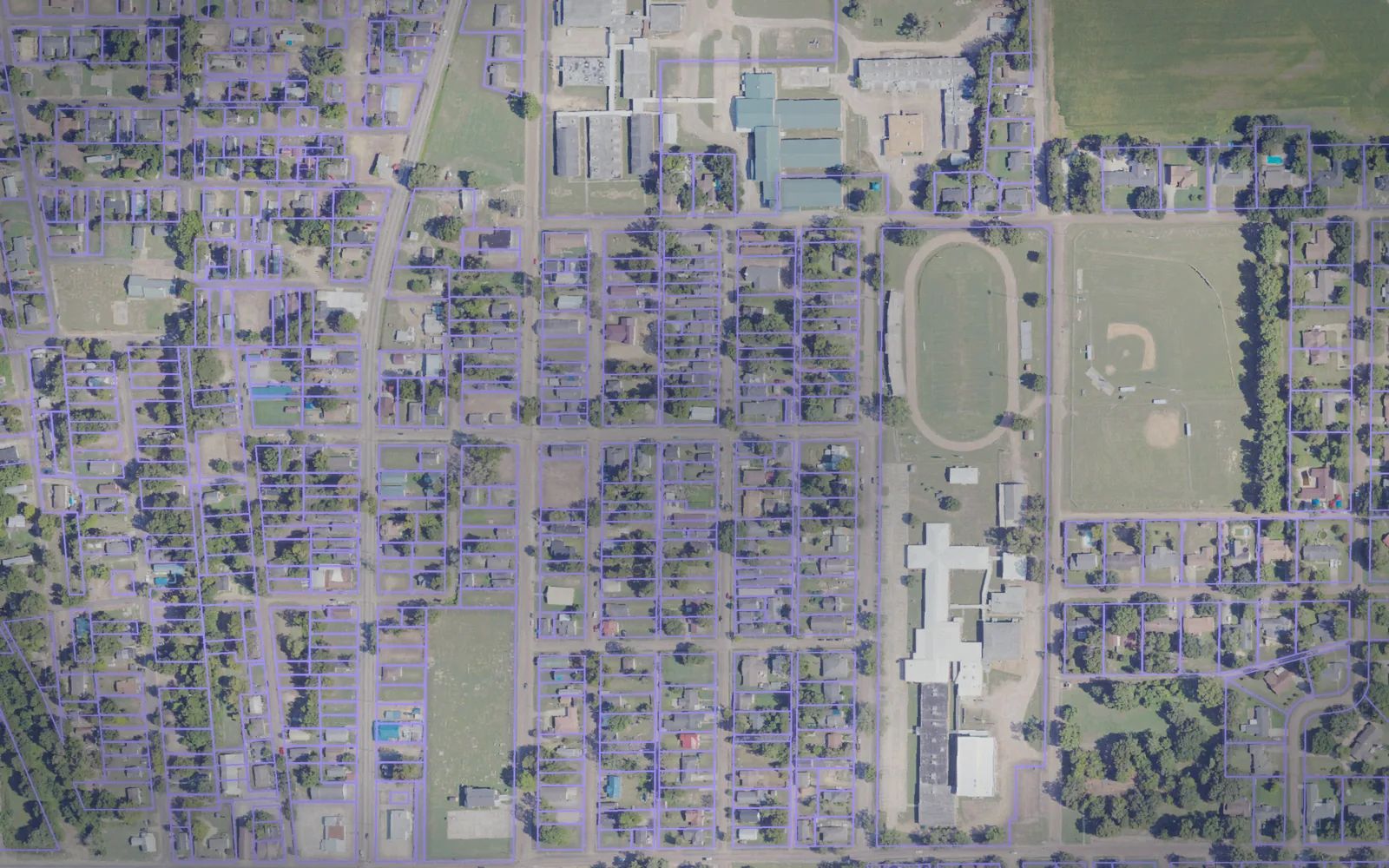 Parcel boundaries over aerial imagery of Humphreys County, Mississippi