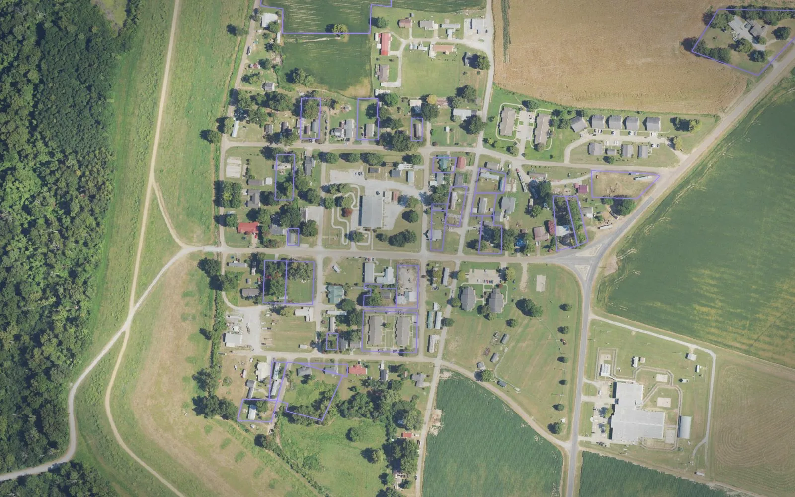Parcel boundaries over aerial imagery of Issaquena County, Mississippi