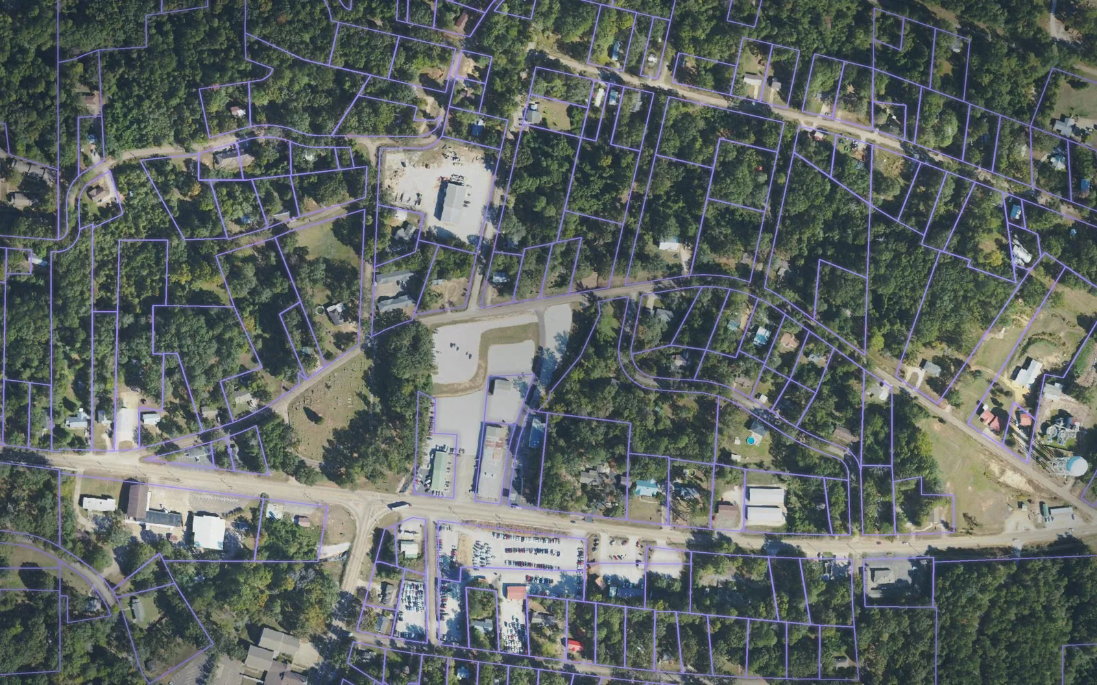 Parcel boundaries over aerial imagery of Itawamba County, Mississippi