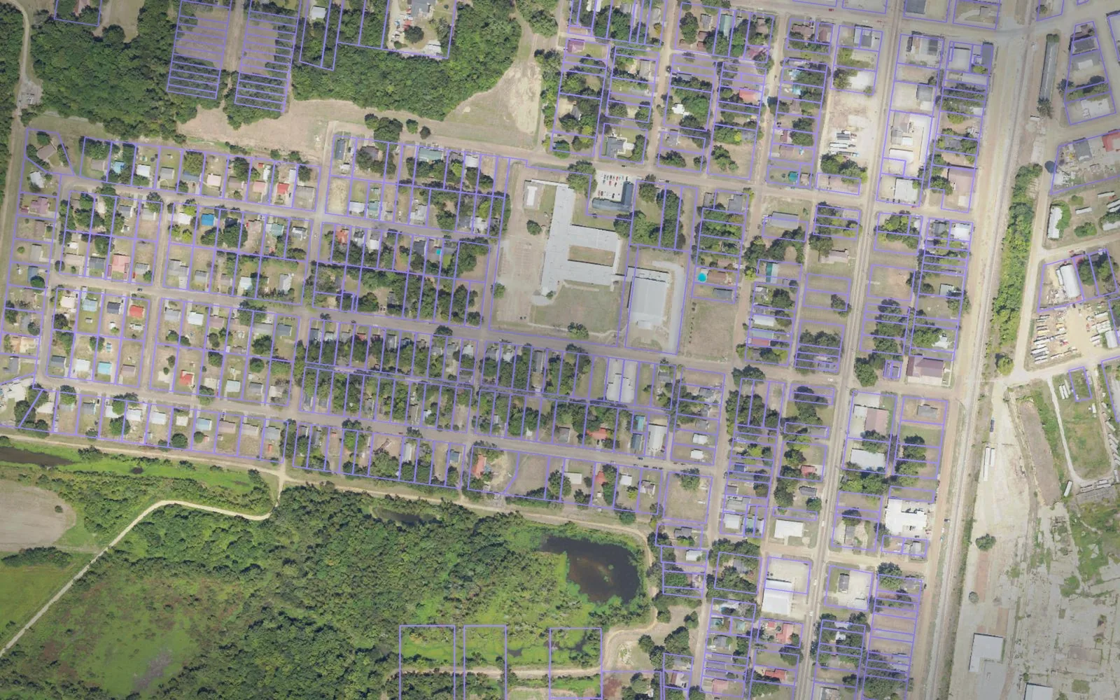 Parcel boundaries over aerial imagery of Quitman County, Mississippi