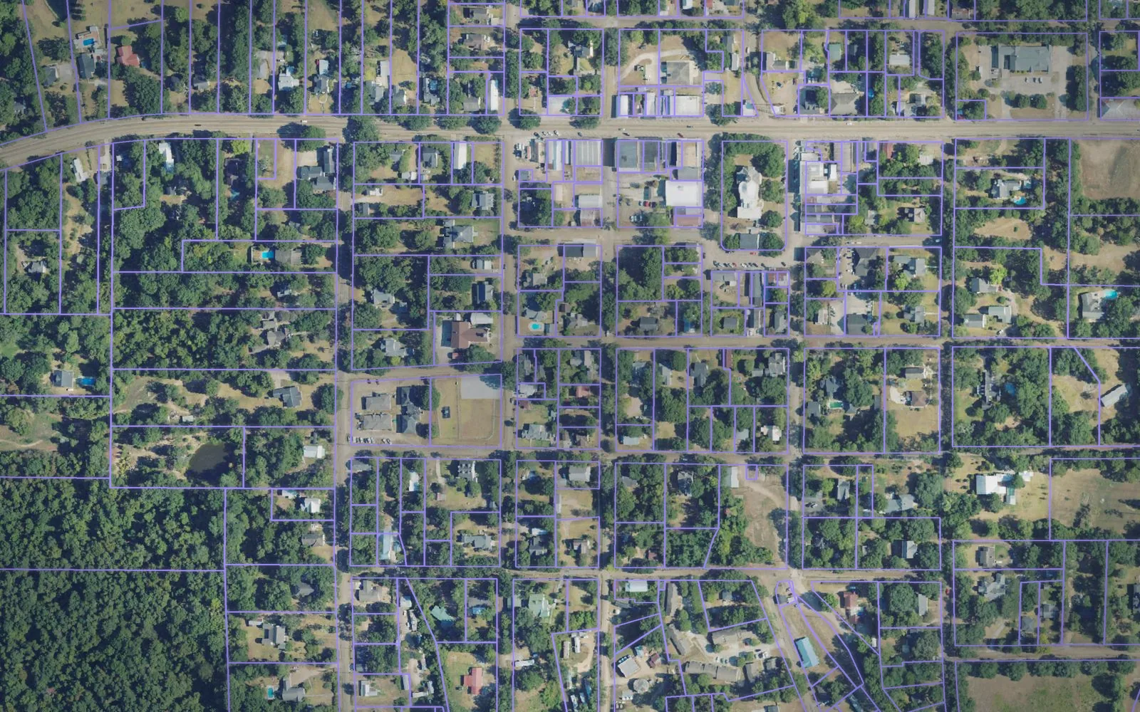 Parcel boundaries over aerial imagery of Wilkinson County, Mississippi
