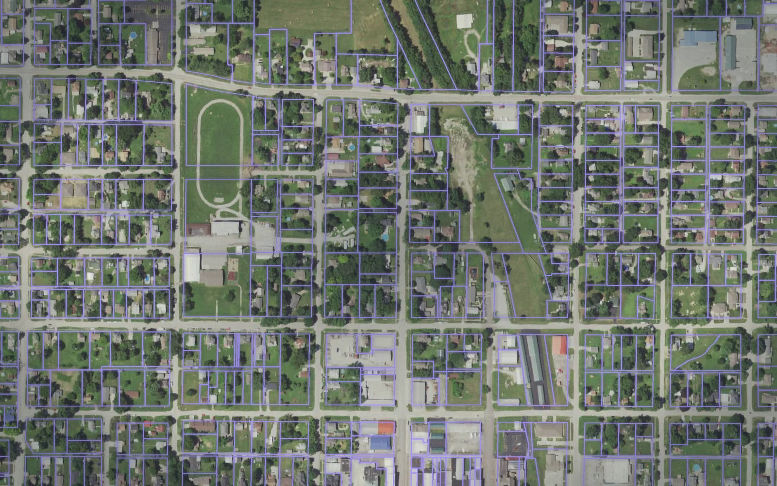 Parcel boundaries over aerial imagery of Andrew County, Missouri