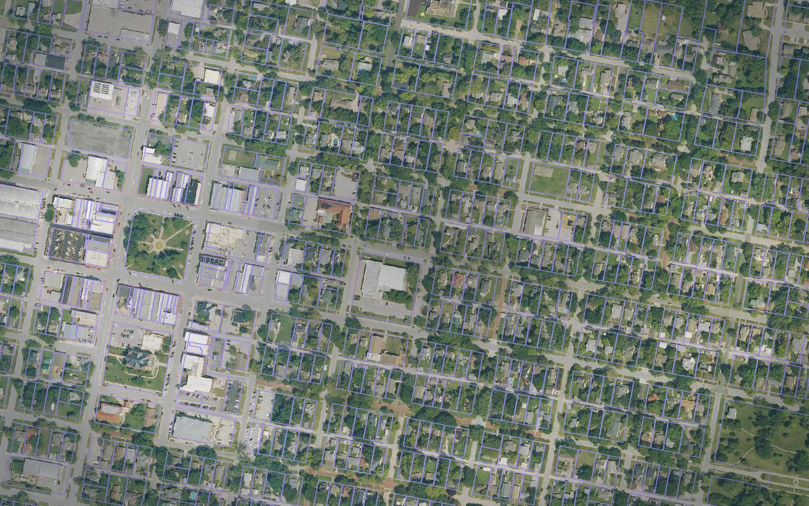 Parcel boundaries over aerial imagery of Callaway County, Missouri