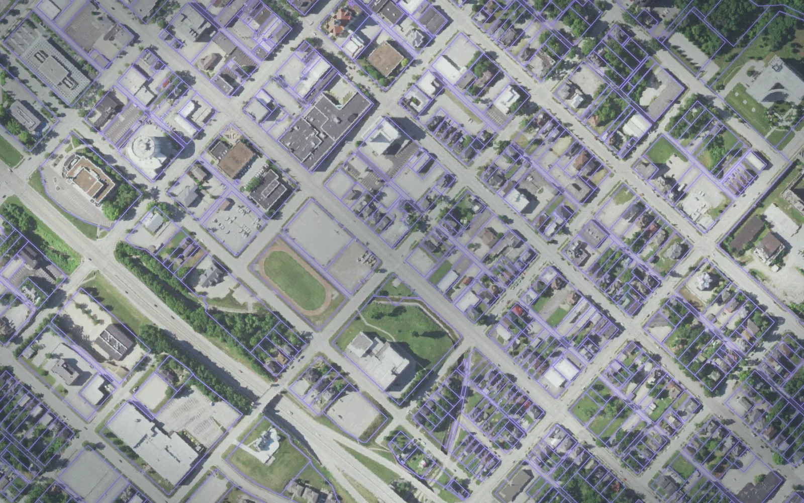 Parcel boundaries over aerial imagery of Cole County, Missouri