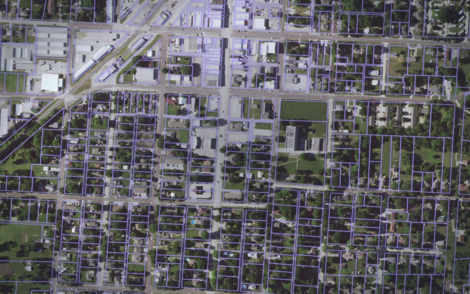 Parcel boundaries over aerial imagery of Lafayette County, Missouri