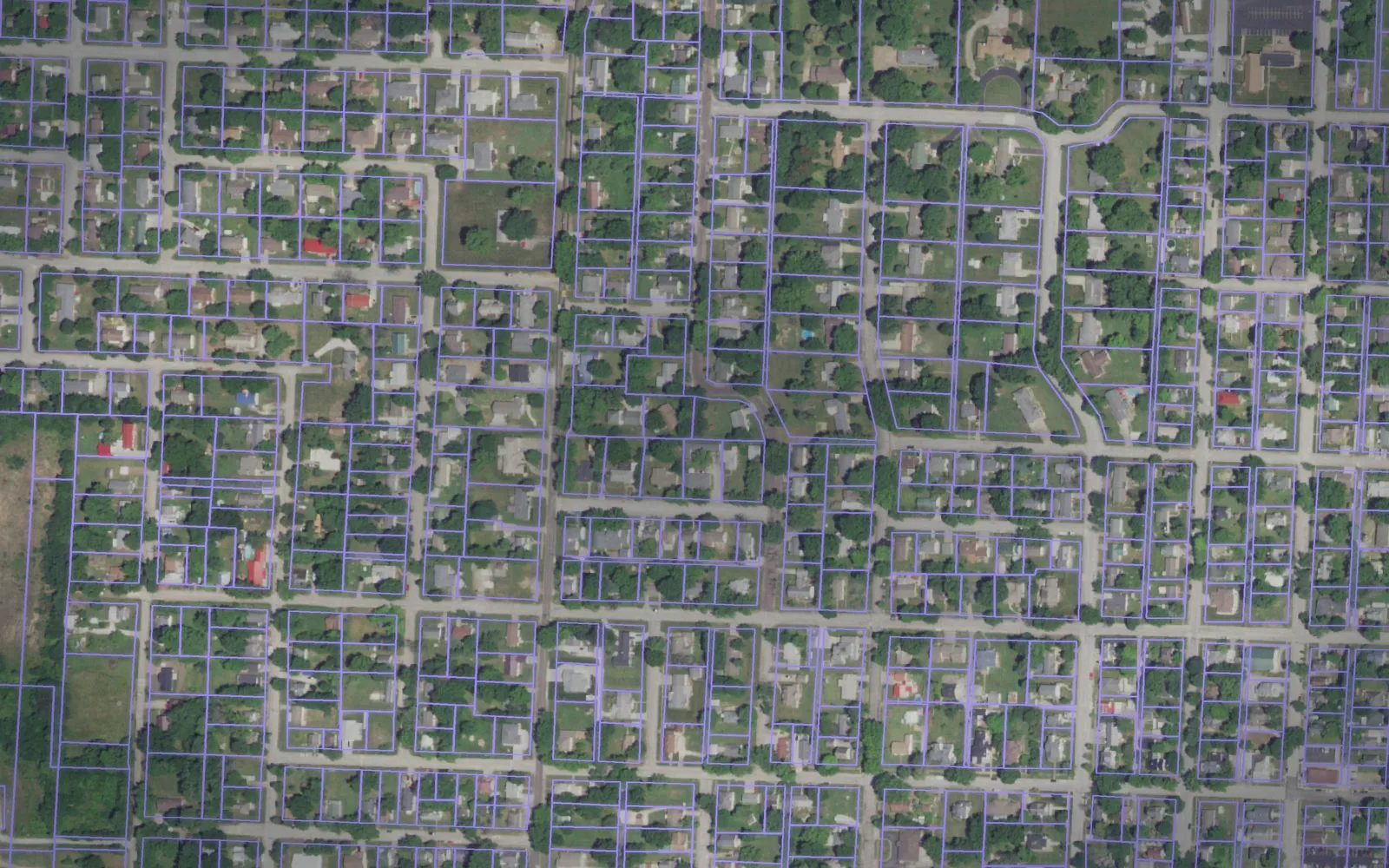 Parcel boundaries over aerial imagery of Miller County, Missouri