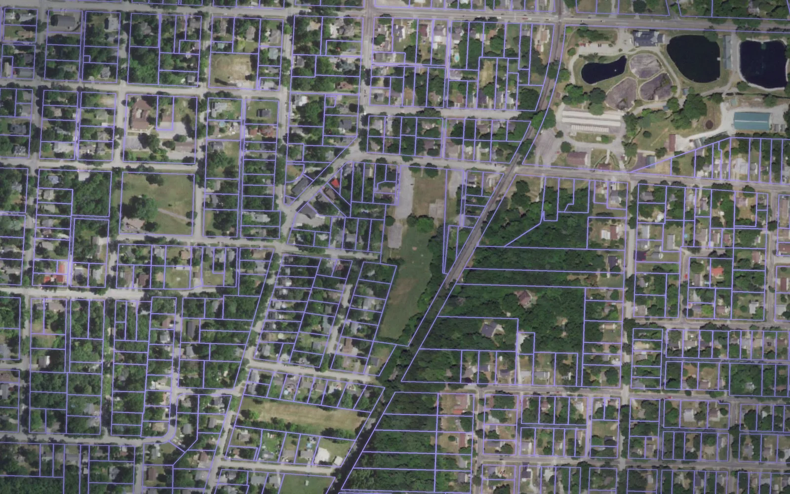 Parcel boundaries over aerial imagery of Newton County, Missouri