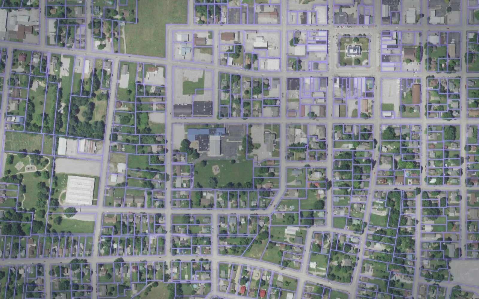 Parcel boundaries over aerial imagery of Perry County, Missouri