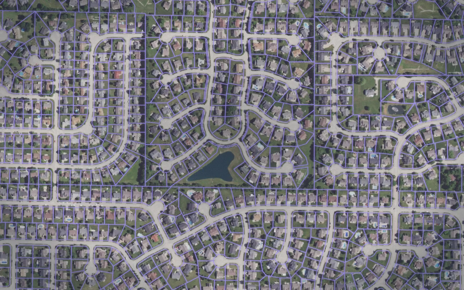 Parcel boundaries over aerial imagery of St. Charles County, Missouri