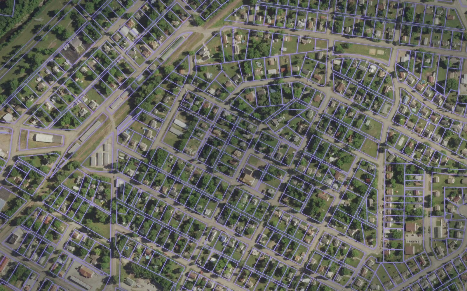 Parcel boundaries over aerial imagery of St. Francois County, Missouri