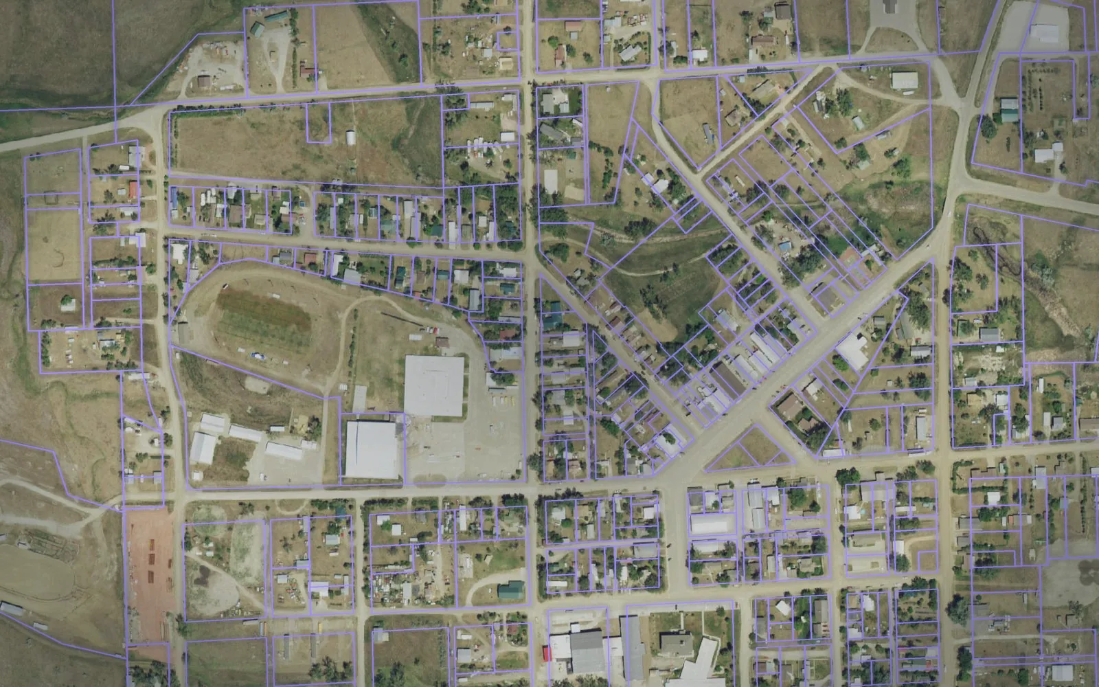 Parcel boundaries over aerial imagery of Carter County, Montana