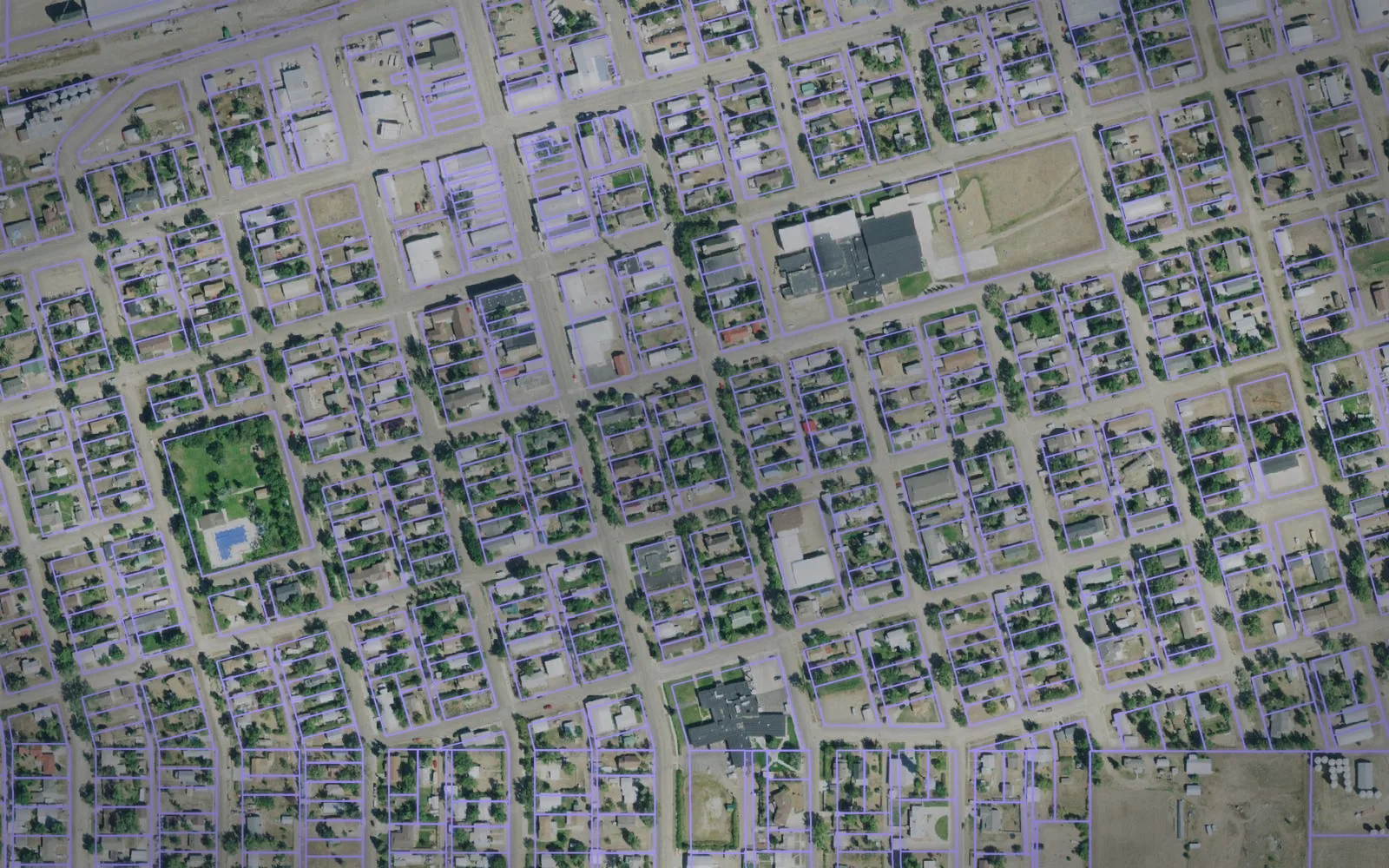 Parcel boundaries over aerial imagery of Daniels County, Montana