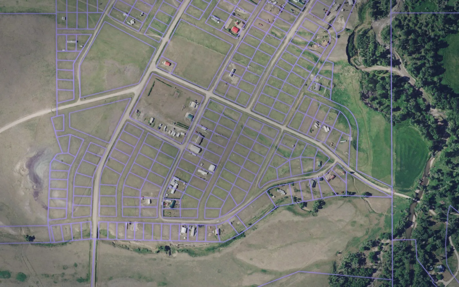 Parcel boundaries over aerial imagery of Judith Basin County, Montana