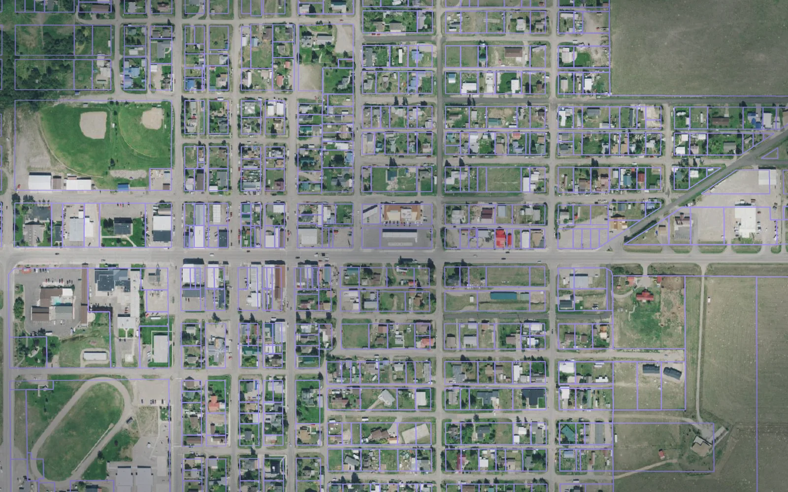 Parcel boundaries over aerial imagery of Meagher County, Montana