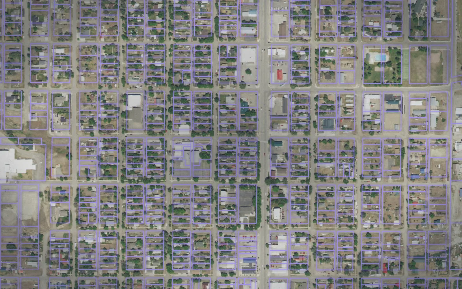 Parcel boundaries over aerial imagery of Musselshell County, Montana