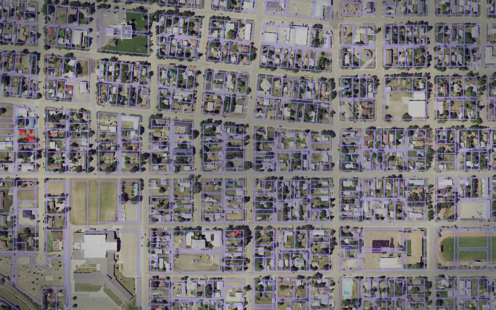Parcel boundaries over aerial imagery of Phillips County, Montana