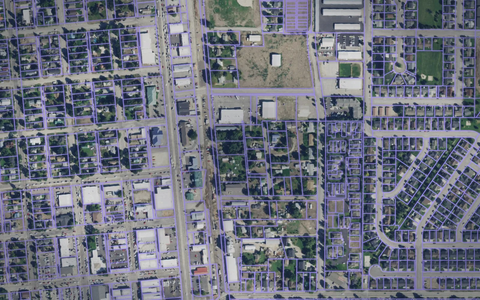 Parcel boundaries over aerial imagery of Ravalli County, Montana