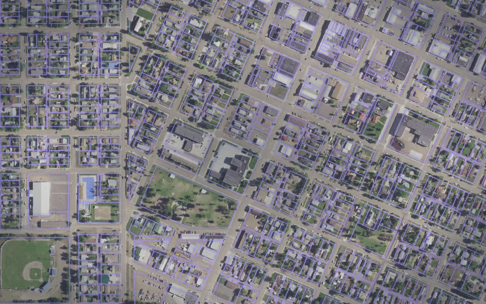 Parcel boundaries over aerial imagery of Richland County, Montana