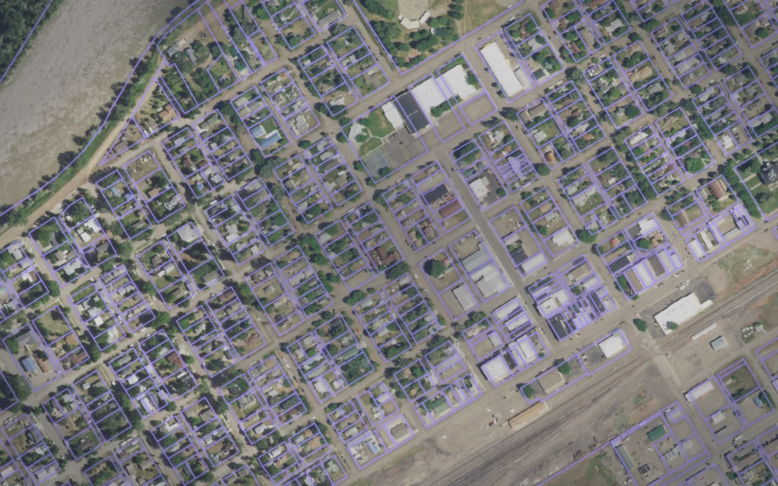 Parcel boundaries over aerial imagery of Rosebud County, Montana