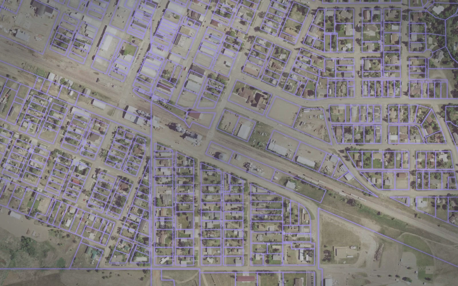 Parcel boundaries over aerial imagery of Sheridan County, Montana