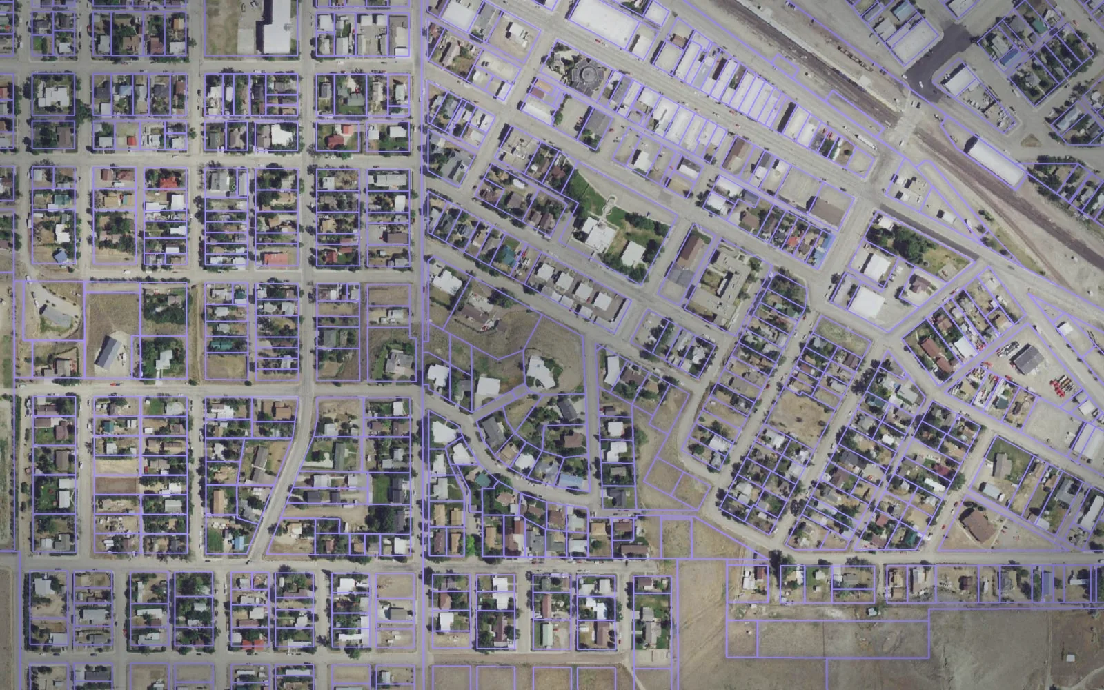 Parcel boundaries over aerial imagery of Toole County, Montana