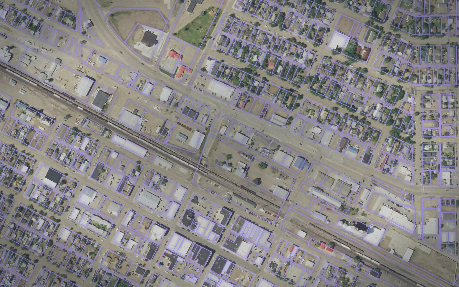Parcel boundaries over aerial imagery of Valley County, Montana