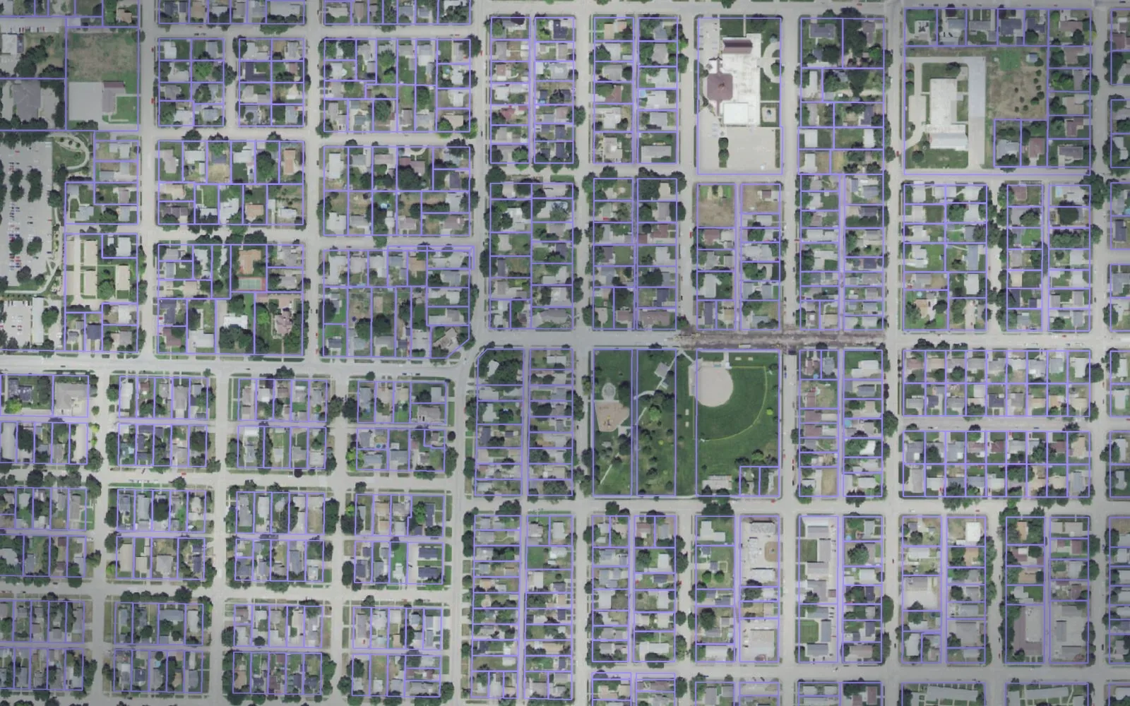 Parcel boundaries over aerial imagery of Buffalo County, Nebraska