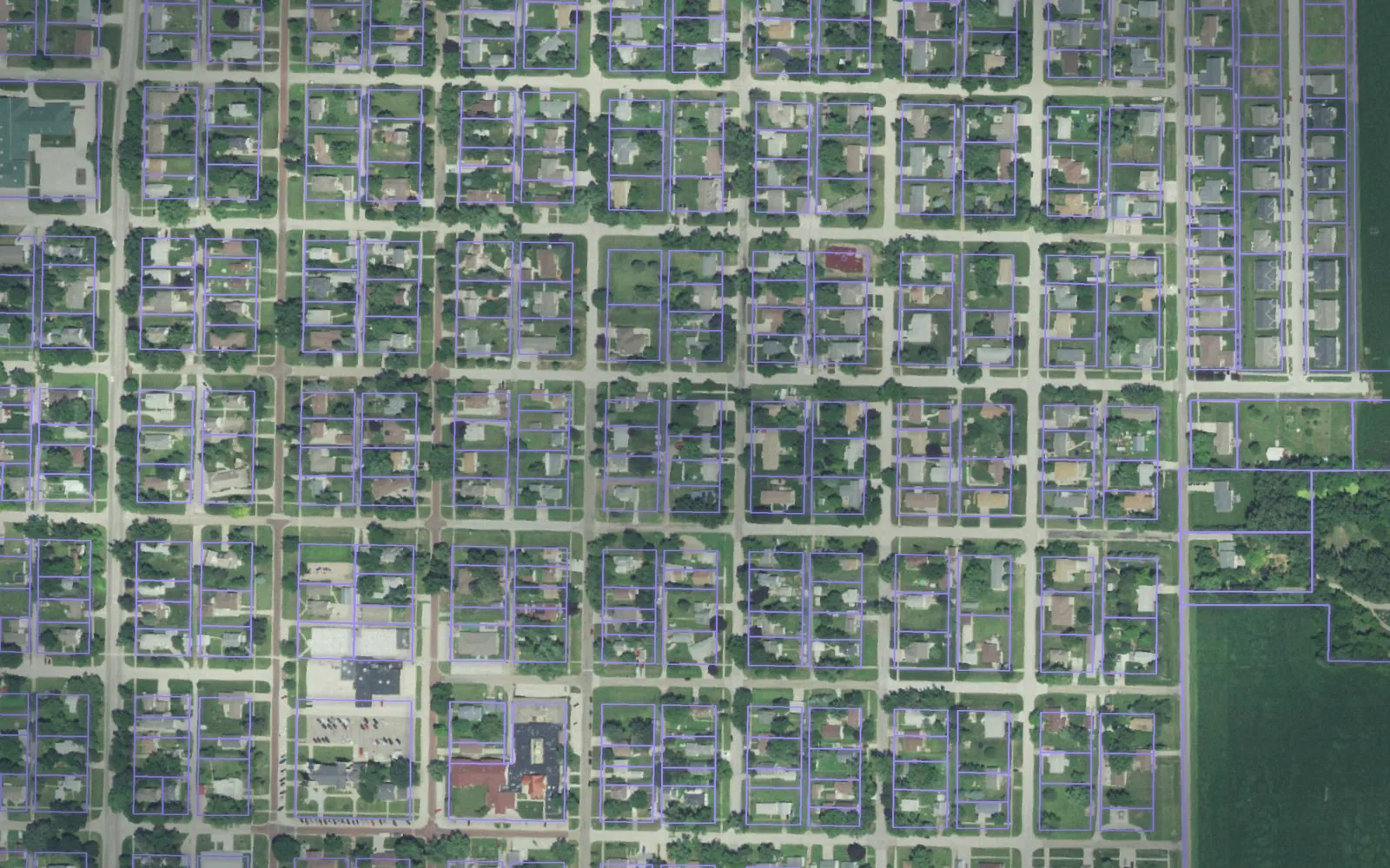 Parcel boundaries over aerial imagery of Butler County, Nebraska