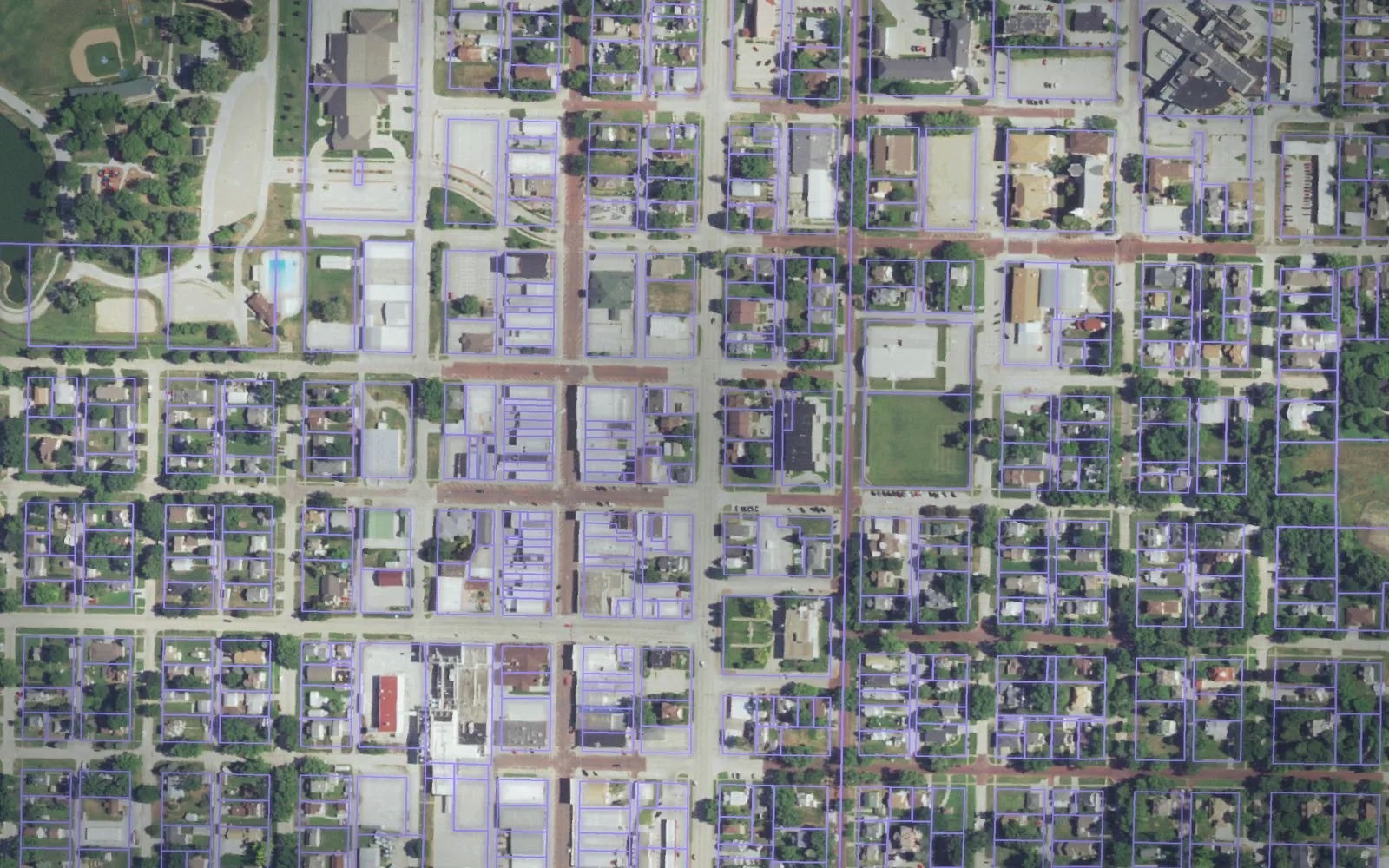 Parcel boundaries over aerial imagery of Cuming County, Nebraska