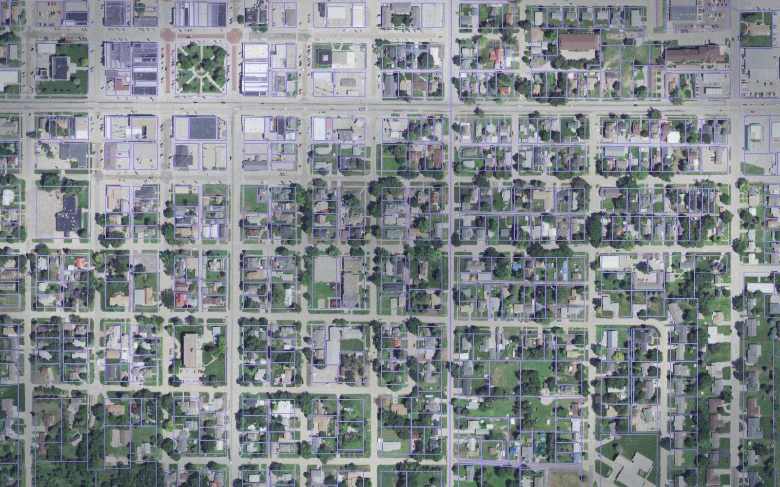 Parcel boundaries over aerial imagery of Custer County, Nebraska