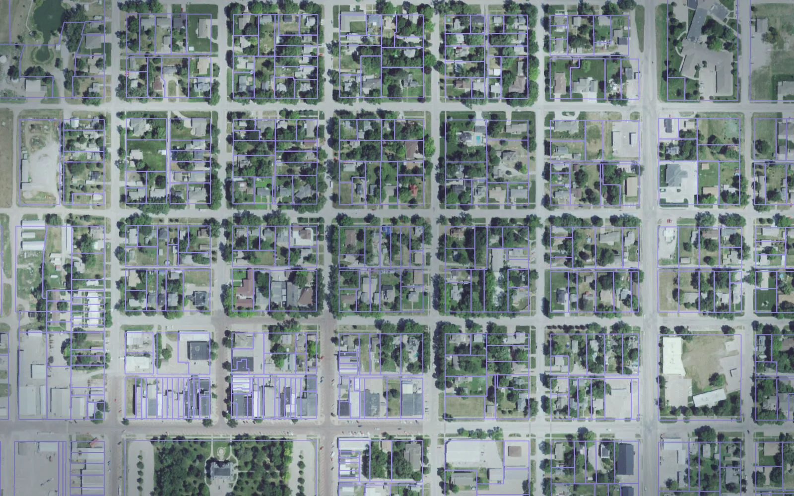 Parcel boundaries over aerial imagery of Fillmore County, Nebraska