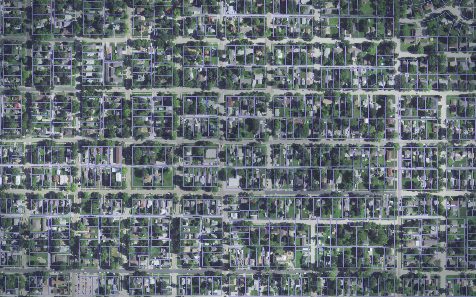 Parcel boundaries over aerial imagery of Gage County, Nebraska