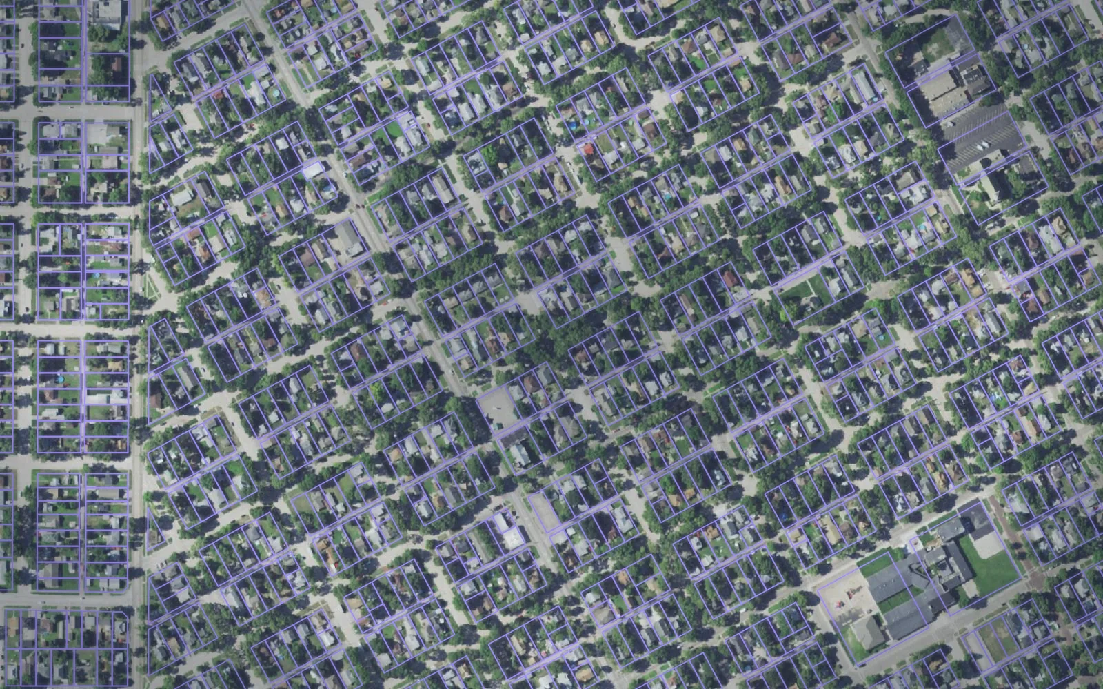 Parcel boundaries over aerial imagery of Hall County, Nebraska