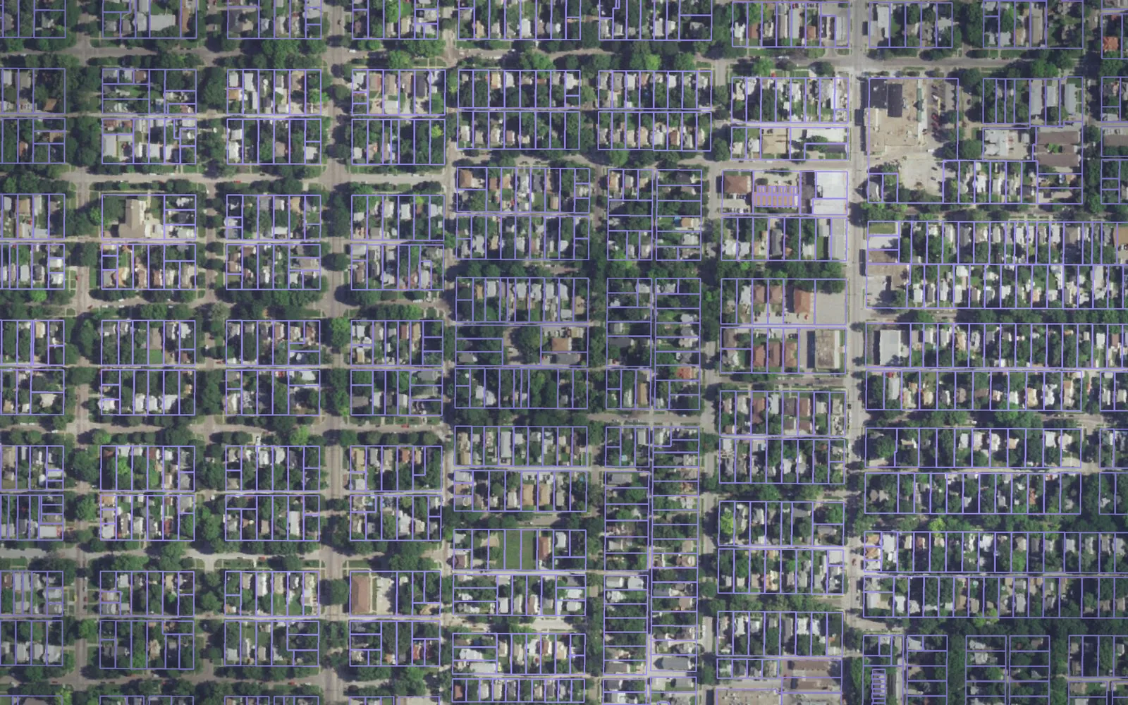 Parcel boundaries over aerial imagery of Lancaster County, Nebraska