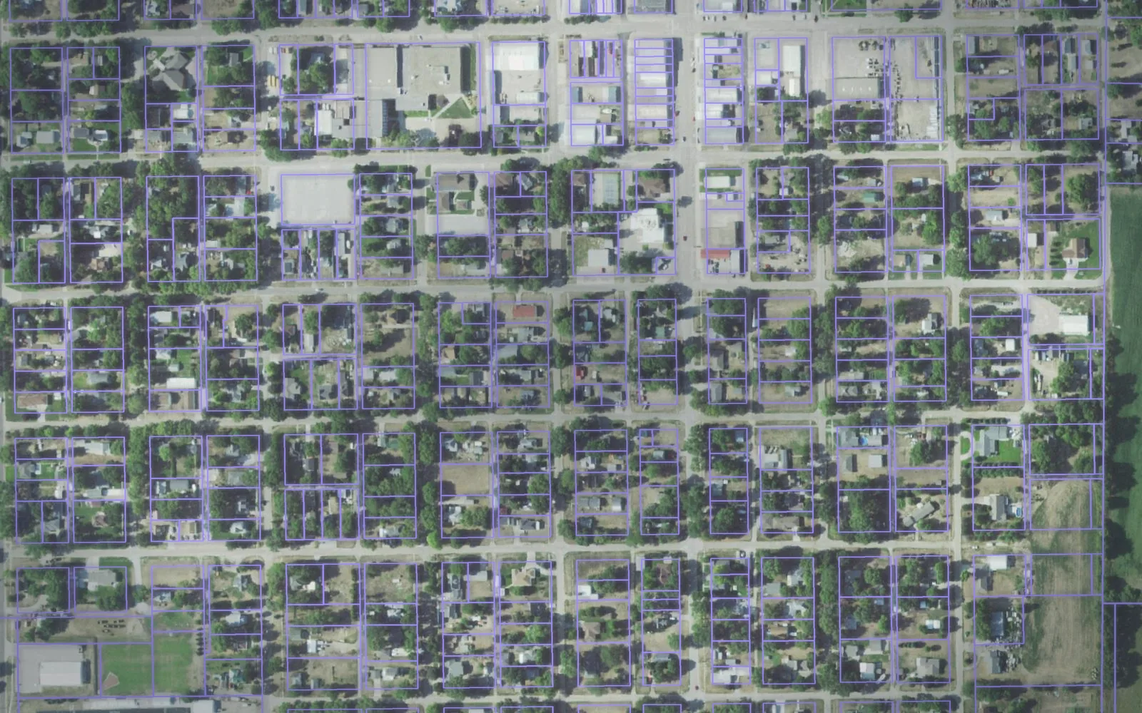 Parcel boundaries over aerial imagery of Nance County, Nebraska